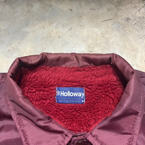 Vintage 70s 80s Holloway Red Chainstitched Bomber Jacket - Picture 4 of 4